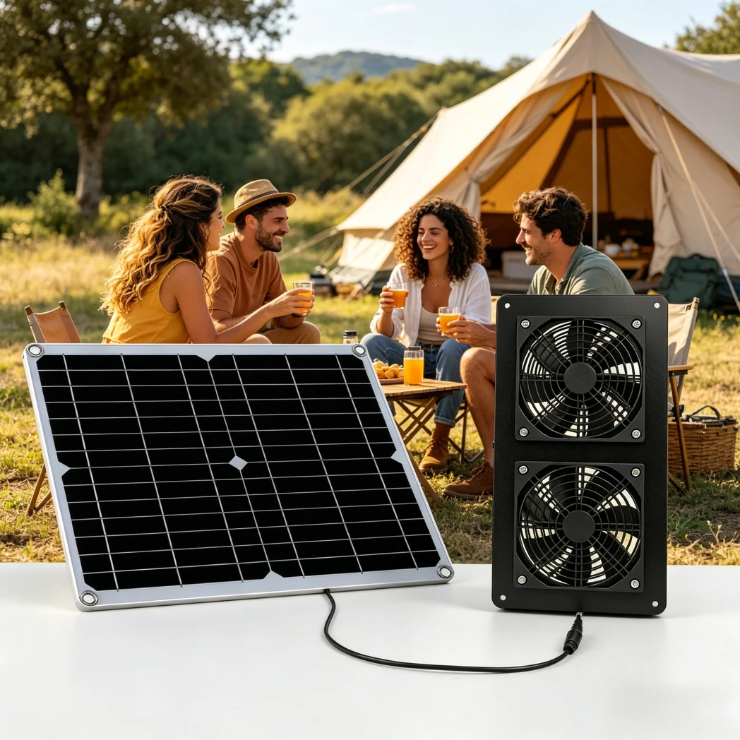 

Новый портативный солнечный вентилятор 20-30 Вт с двойным выхлопом, высокоэффективный, для охлаждения воздуха в автодомах, теплицах, собачьих будках, складах