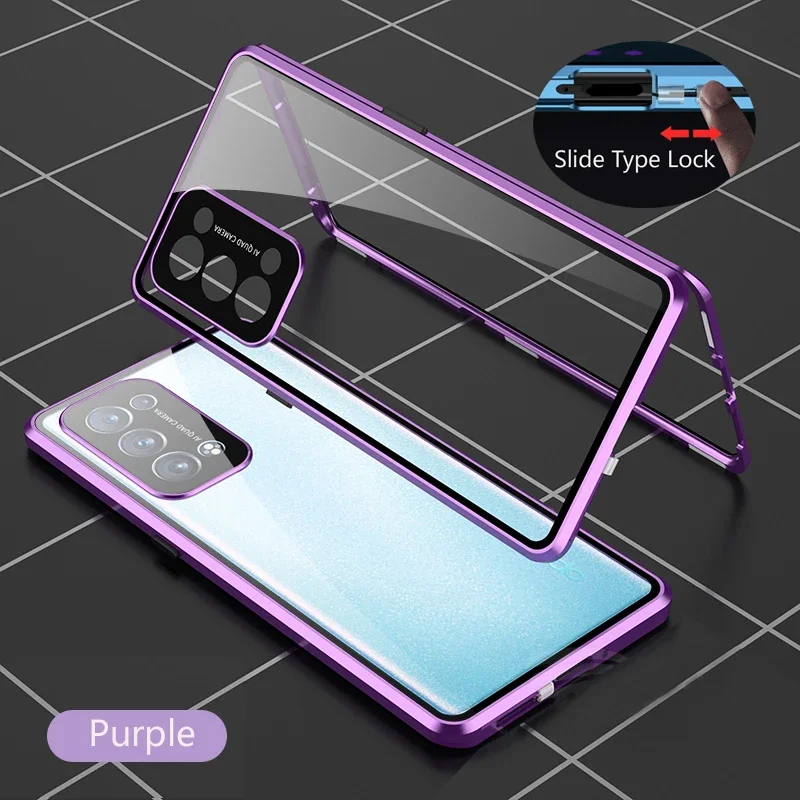 

360° Protection Case Metal Magnetic Double Sided Glass Snap Lock Case for Honor Magic 5 4 Ultimate Lite Pro Bumper Phone Cover