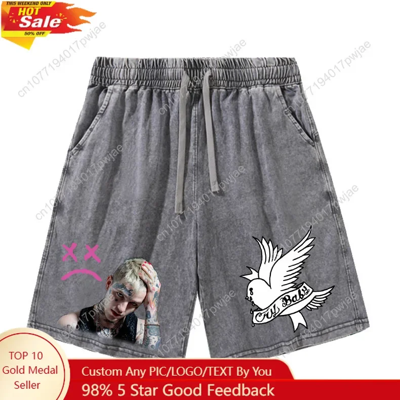 

Harajuku Lil Peep Shorts Mans Womans Teenager Retro Short Pants Vintage Cotton Elastic Soft Beach Shorts Customized Pants
