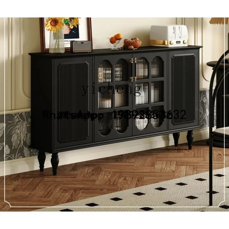 W7- solid wood dining side cabinet living room wall locker French retro locker home decoration accessories