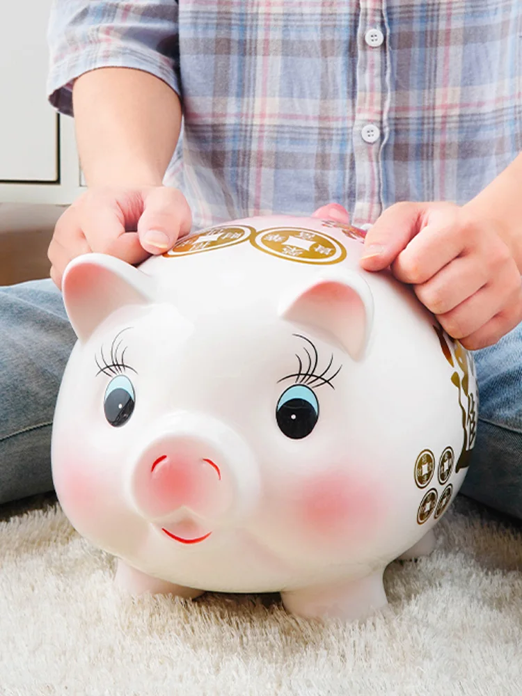 

Secret Coin Money Box Adult Kids Saving Gift Ceramic Ornament Pig Piggy Bank for Papper Money Hidden Safe Tirelire Home Decor 6