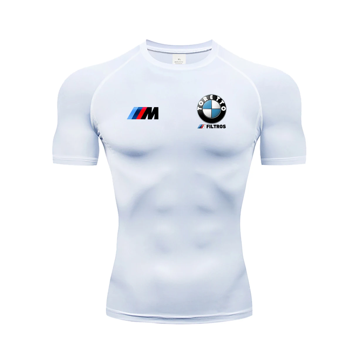 Heren Workout Compressie Y2K BMW Logo Gym T-shirt met lange mouwen Ademend Run Sneldrogend Sport Rash Protection Trainingspak