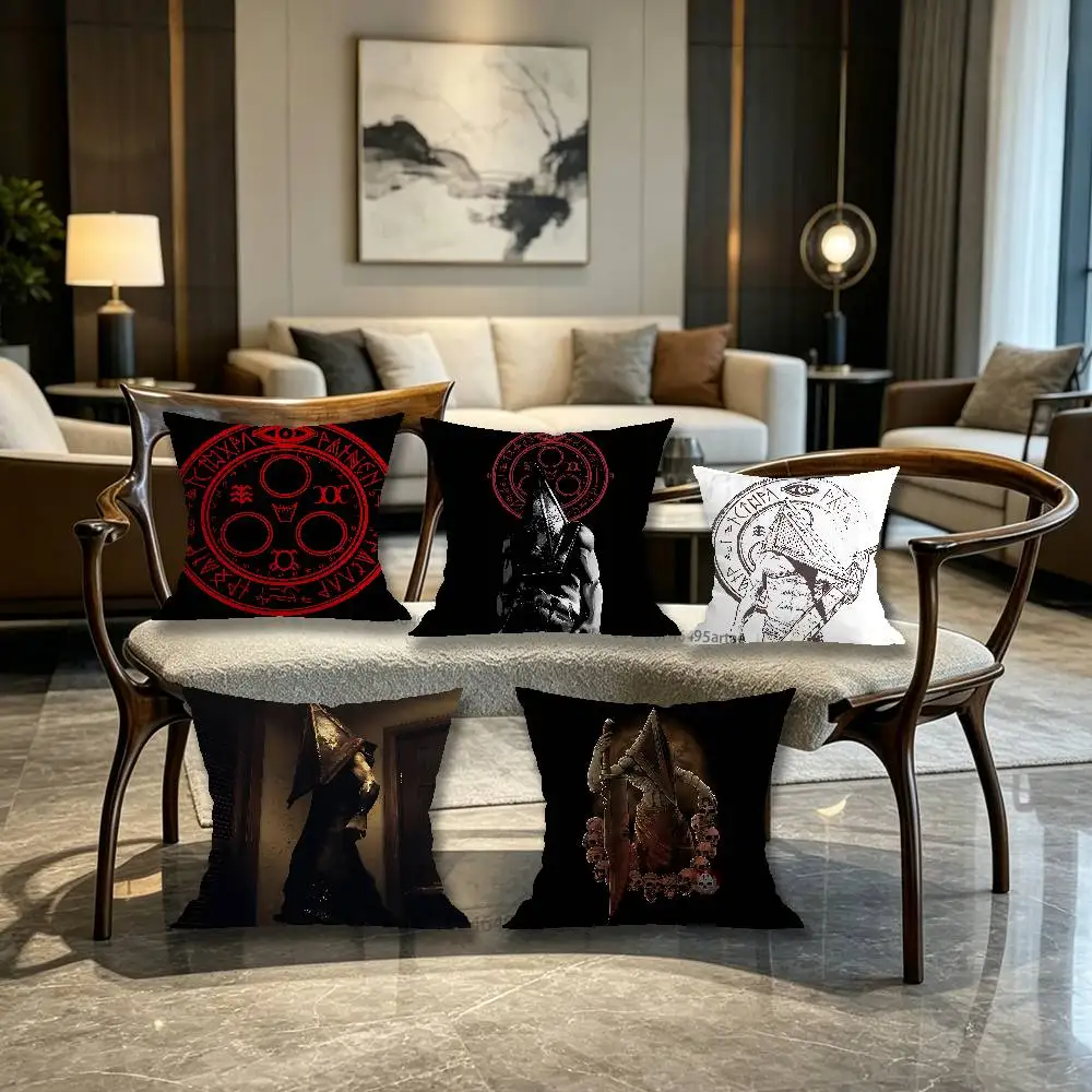 S-Silent Hill 2 P-Pyramid Head Pillow Case Living Room Sofa Cushion Cover Suitable For Home Bedroom Room Decoration