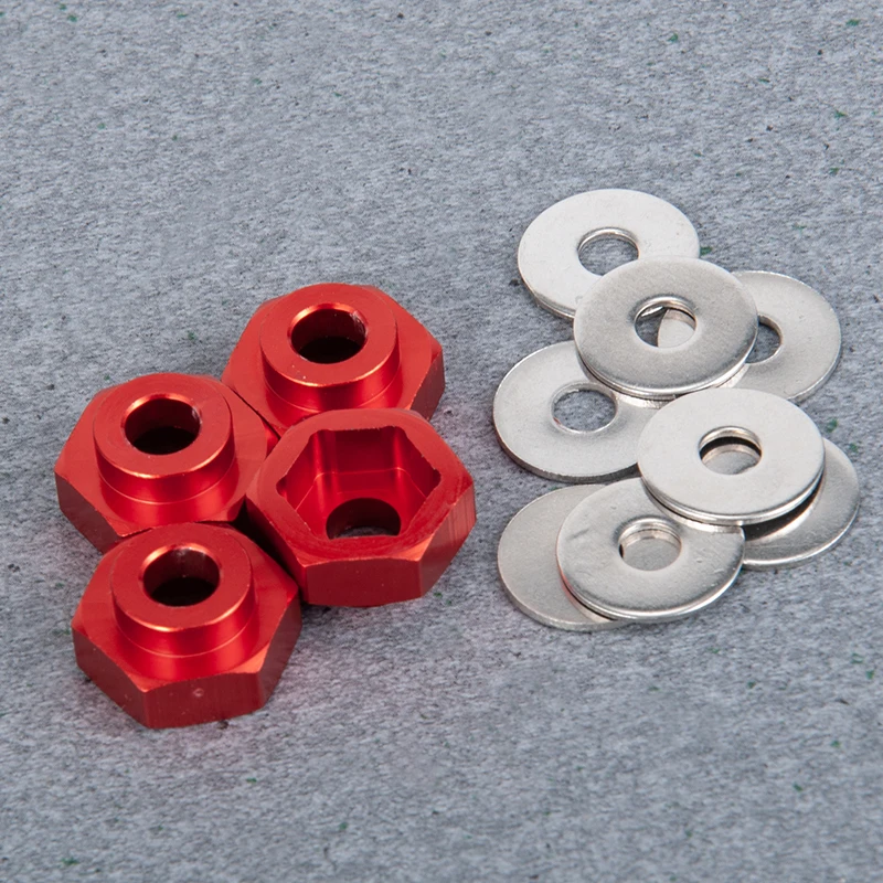 MIBIDAO 4 Stuks 12mm Conversie naar 17mm Wiel Hex Hub Uitgebreide Adapters 5mm voor 1/10 RC Crawler auto Upgrade Onderdelen Accessoires