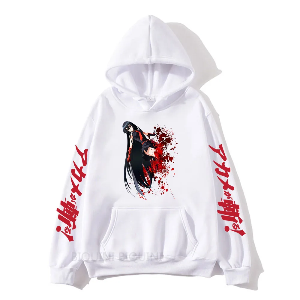 2024 Akame Ga Kill Anime Hoodie Printing Men Winter Fashion Japanese Sweatshirt Long Sleeves Hooded Pollover Regular Fit Fleece