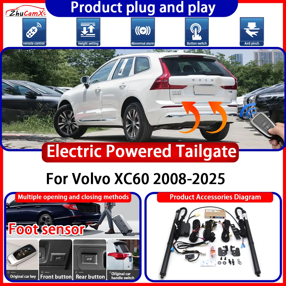 ZhuCamX Electric OEM Powered Tailgate for Volvo XC60 2008-2025 System anti pinch Smart Intelligent Trunk Control Gate Lift Kit