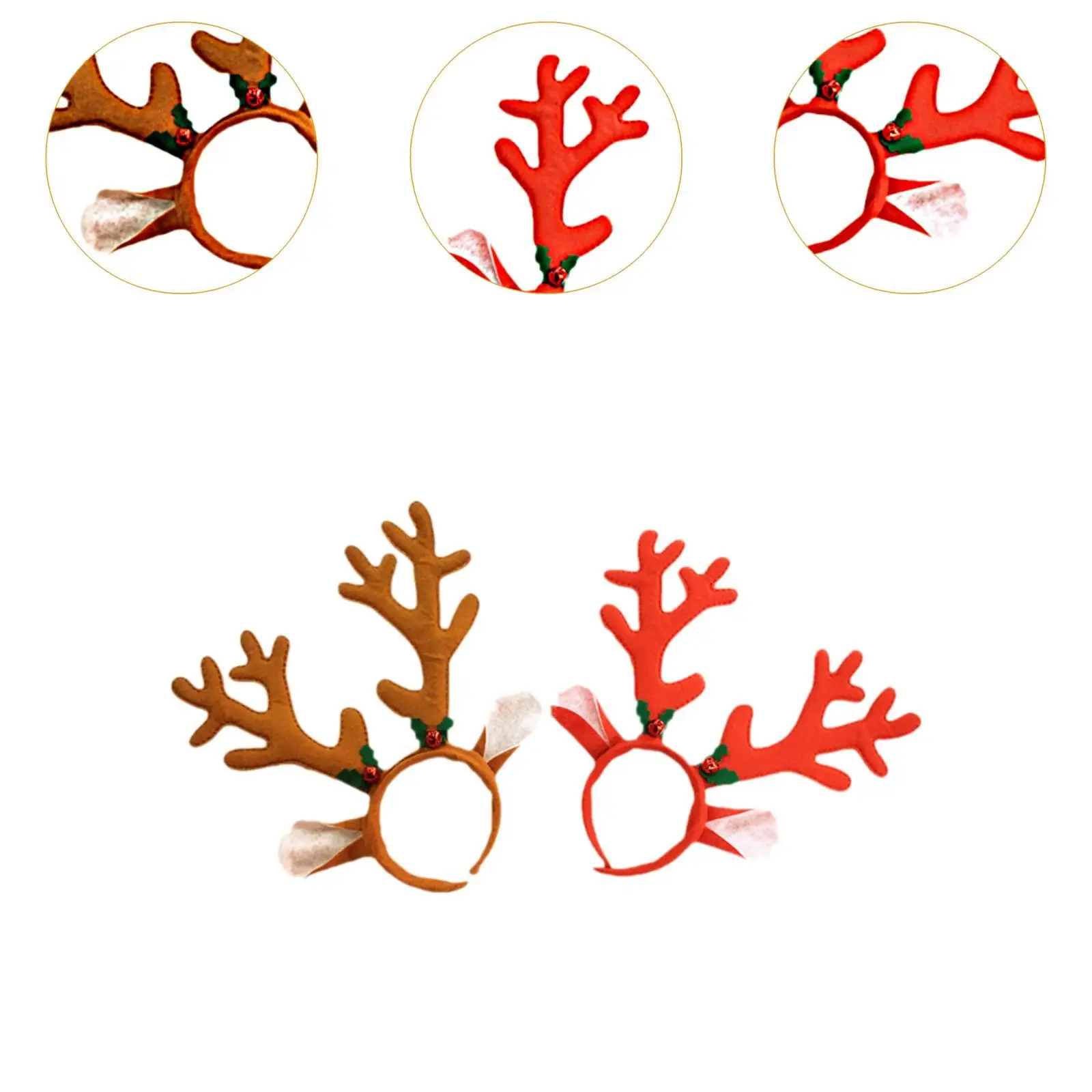 2Pcs Reindeer Antlers Headband Decoration Animal Cosplay Christmas Headwear for