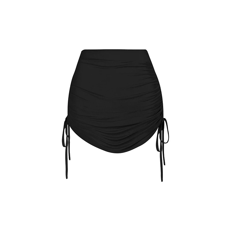 Юбка для латинских танцев в Великобритании, регулируемая завязка и тренировочная юбка на талии со шнурком и морщинистым дизайном для женщин, бальные танцы