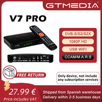 GTMEDIA V7 PRO DVB-S2X/S2/S Satellite HD Receiver DVB-T2/T Terrestrial Signal Decoder H.265 1080P USB WIFI Support Mar.s Upgrade