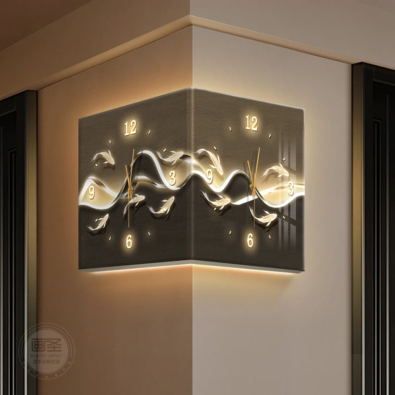 

Modern Corner Wall Clock Acrylic Dial Silent Digital Clock Room Decoration Art Mural Watch Suitable For Room Decoration