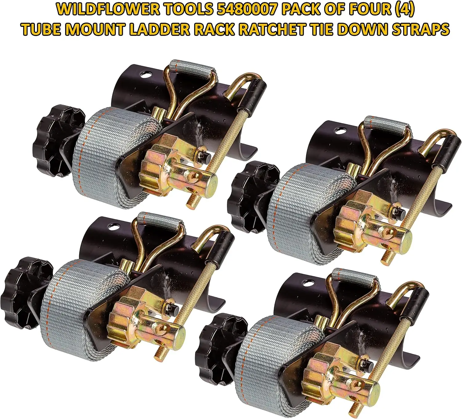 Tube Mount Ladder Rack Ratchet Tie Down Straps