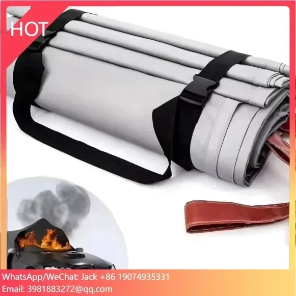 

High Quality resistance 1100 Fiberglass Material Car Fire Blanket 6*9M EV Car Fire Blanket
