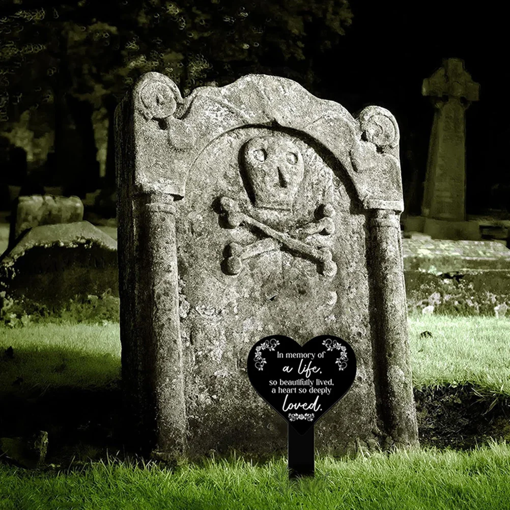 علامة القبر التذكارية الاكريليك حصة القلب للخارجية مقبرة ديكور حديقة اللوحة ساحة متمنيا علامة زخرفة الحديقة
