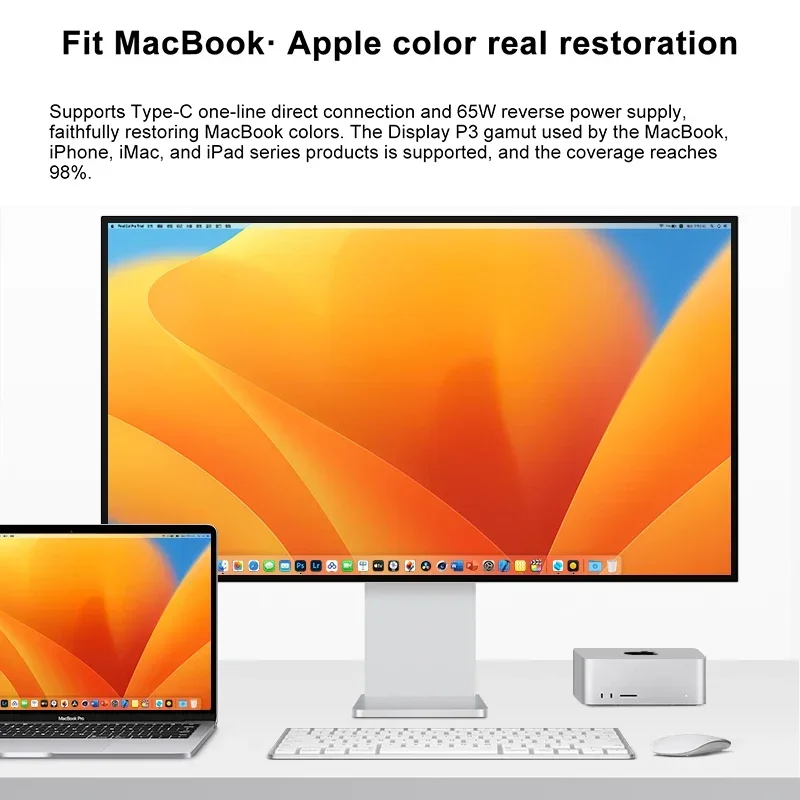 

32 Inch LED Monitor 4K 3840*2160 HDR10 HDR10 GLOSSY Screen Display Kuycon P32U Hole Style Feature 60Hz USB-C FOR MAC 100W