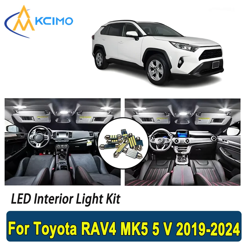 

Внутренняя лампочка для Toyota RAV4 MK5 5 В 2019 2020 2021 2022 2023 2024 Премиум Яркая светодиодная внутренняя купольная карта Новый светильник багажника
