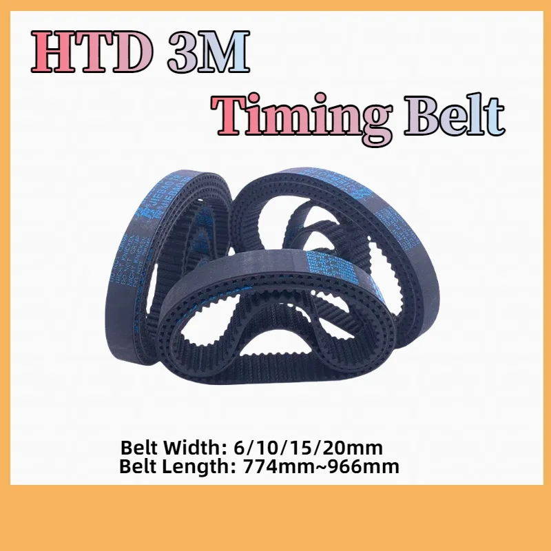 HTD 3M Rubber Timing Belt Length 774 795 798 810 816 825 840 852 885 900 915 939 945 954 957 960 966mm HTD 3M Closed Loop Belts