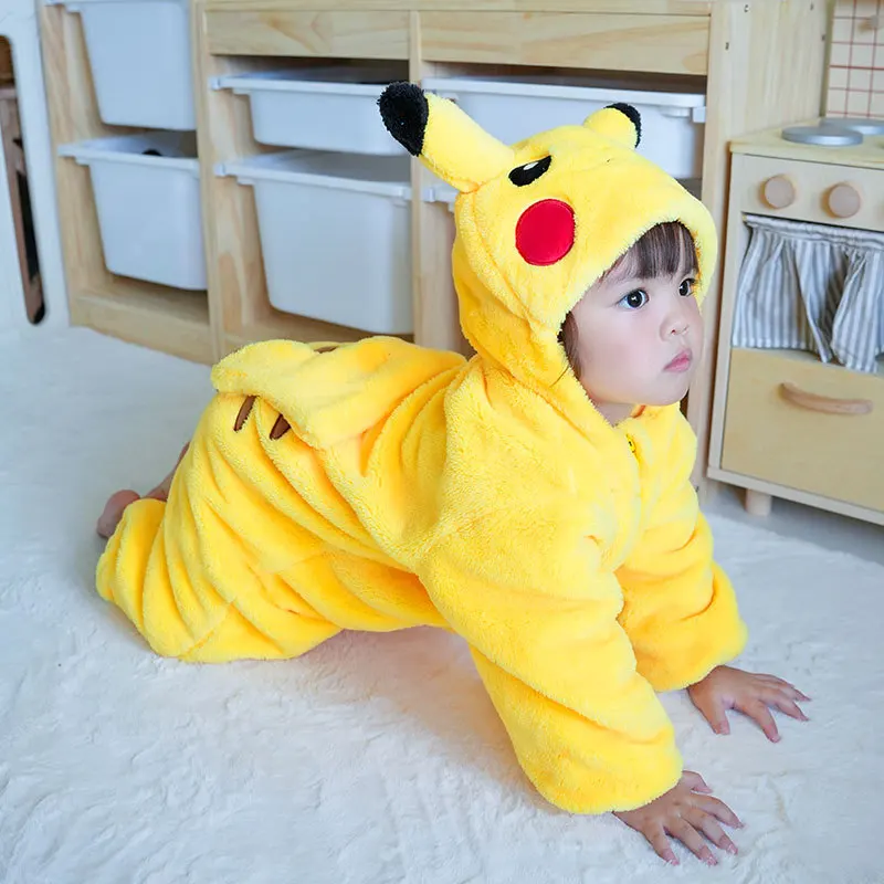 0-3y Babies Romper Cute Animal Onesie Sully Oufit Baby Boy Girl Soft Sullivan Pikachu Dinosaur Sleepwear Halloween Costume Suit