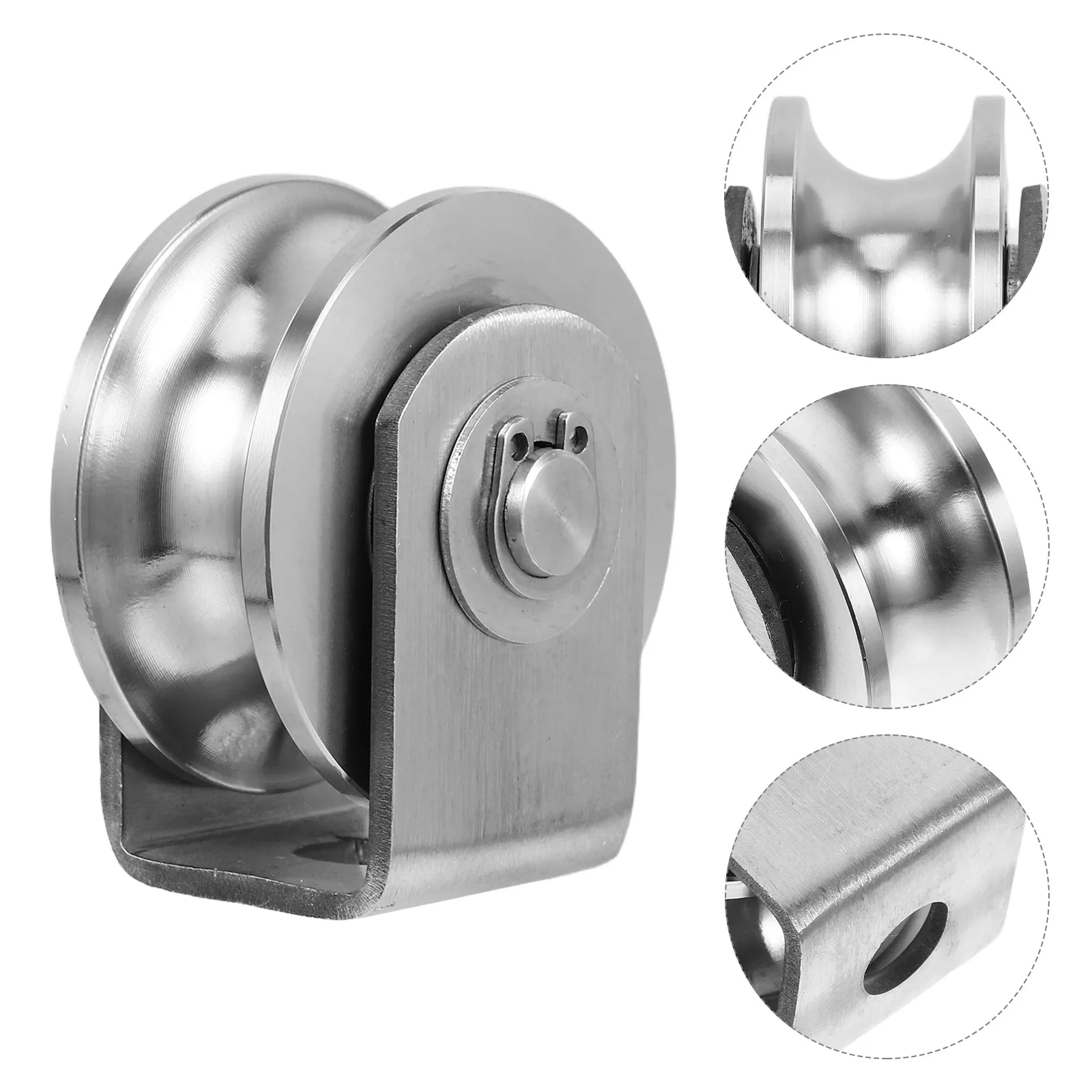 

Stainless Steel U Groove Pulley Wheel Heavy Duty Track Roller Sliding Gate Double Bearing Cable Rope Lifting System Fitness