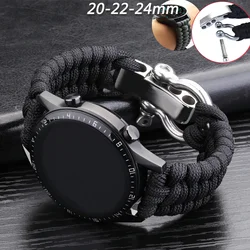 20 22mm Strap for Samsung Galaxy Watch 4 3 41mm 45mm Watch Band 42mm 46mm for Huawei Watch GT 2e Adjustable Buckle Rope Bracelet