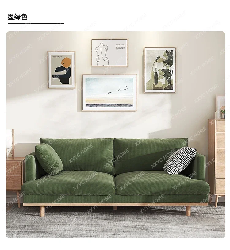 

Simple Fabric Sofa, Small Apartment, Living Room, Three-Person Corduroy Sofa living room furniture