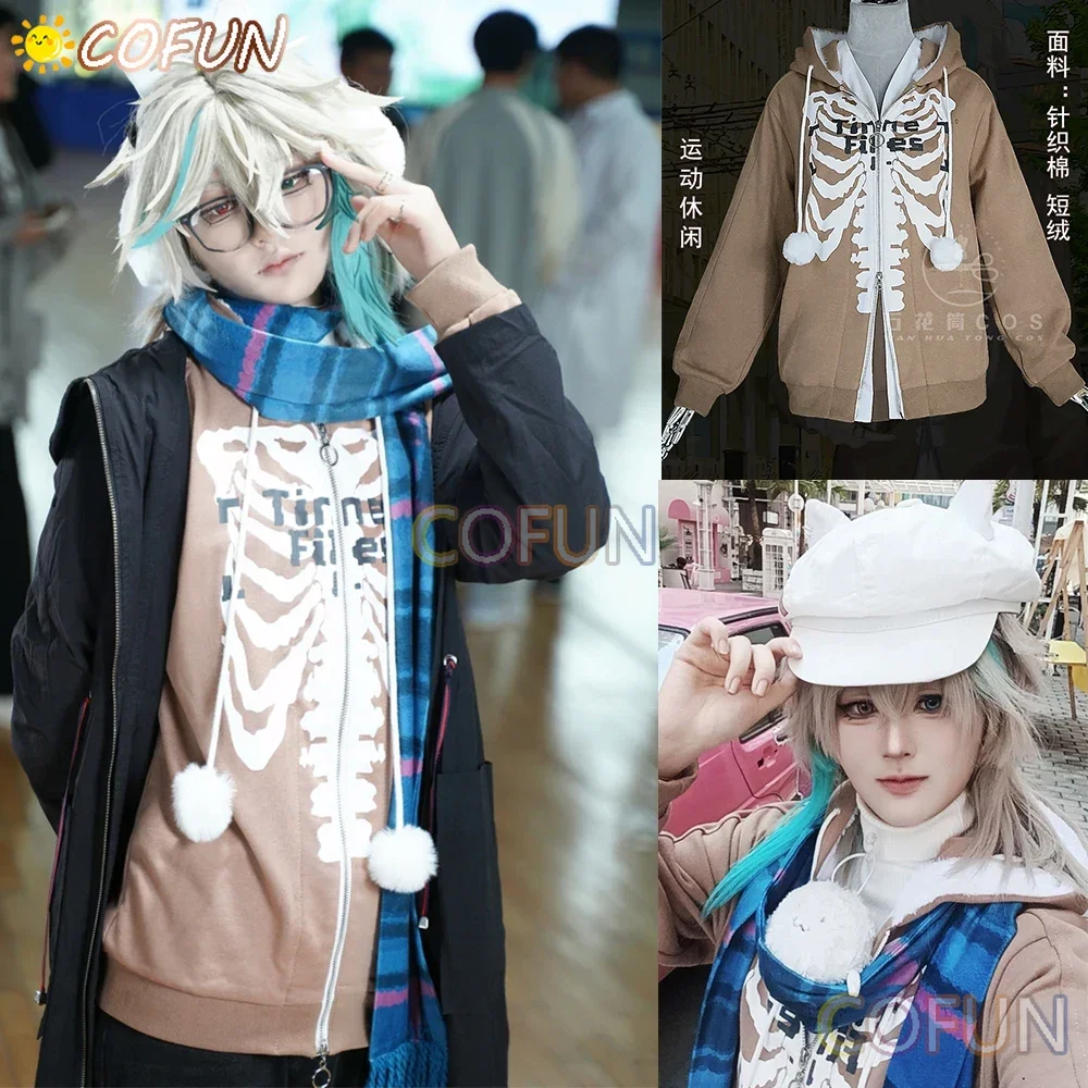 COFUN VTuber VirtuaReal AZA Cosplay Costume Halloween Game NIJISANJI Daily Wear Outfits clothing Hat+earring+scarvf+hoodie+ Head