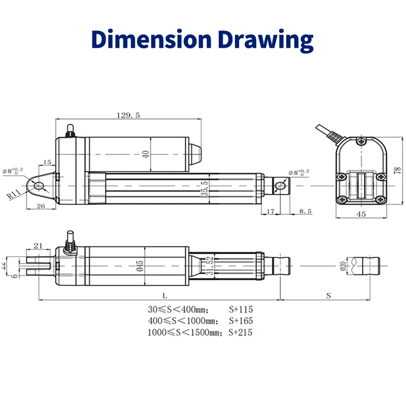 Fabbrica di sorgenti di aste di spinta elettriche con feedback Hall applicata al veicolo igienico-sanitari industriale per asta di spinta elettrica della centrale elettrica