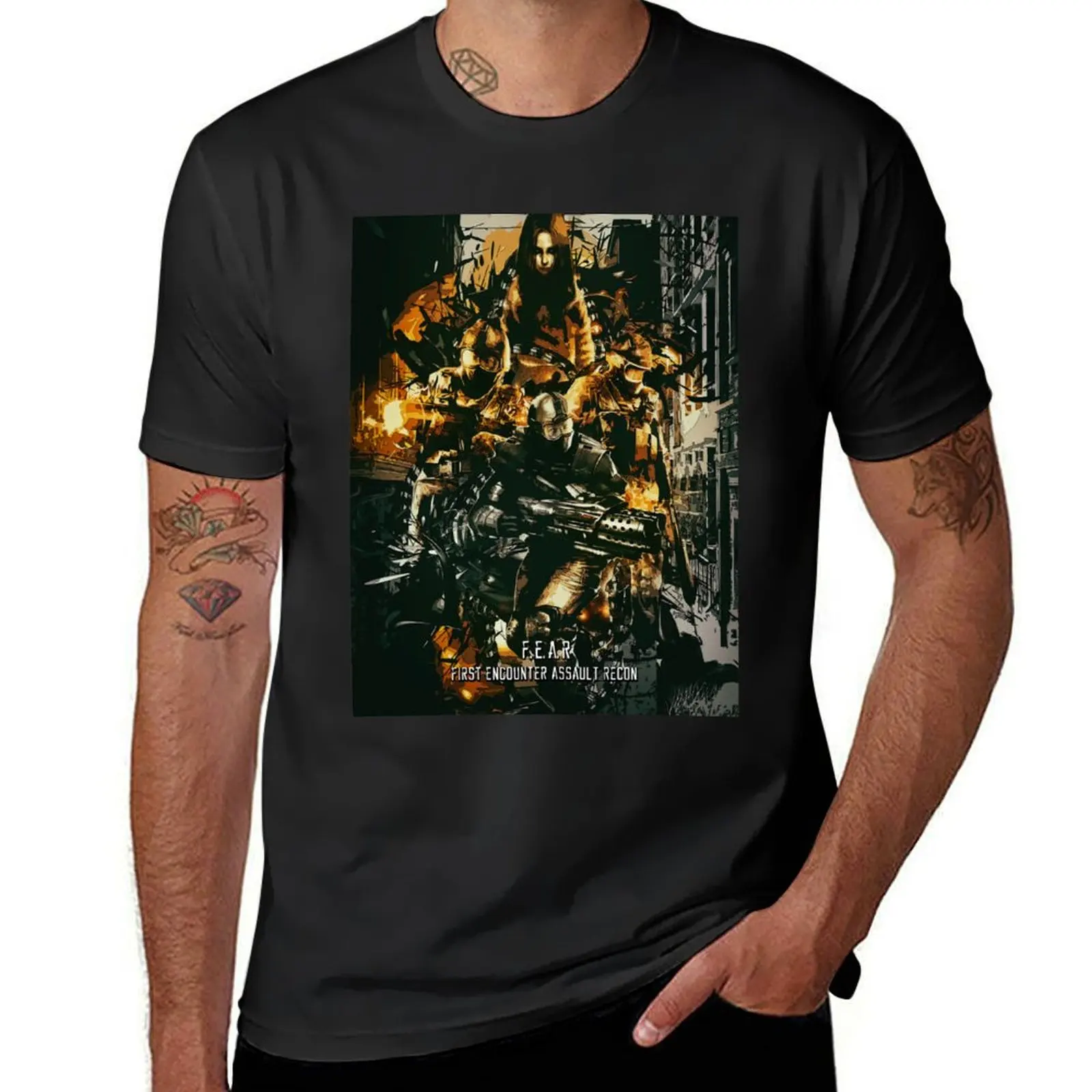 

F.E.A.R First Encounter Assault Recon T-Shirt anime shirt customizeds vintage t shirts man clothes black t-shirts for men