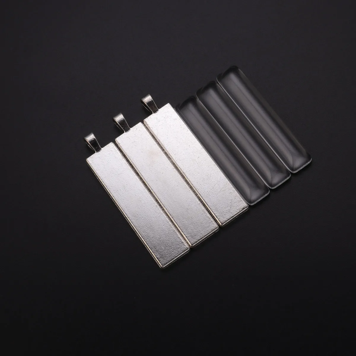 10Pcs Timeless Gem Pendant Trays Silver Vintage Alloy Pendant Trays Blank Base for DIY Custom Jewelry Resin Craft Making