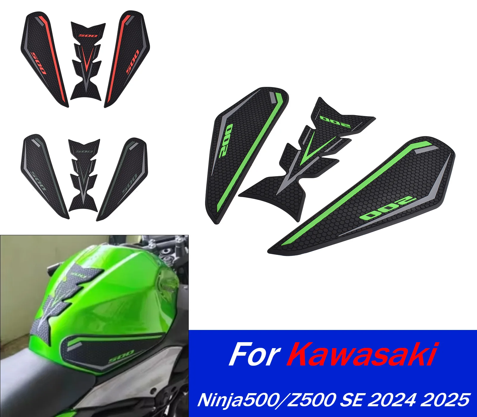 

For Ninja Z 500 SE Tank Pad Stickers Gas Protector For Kawasaki Ninja500 Z500 2024 2025 Motorcycle Kit Knee Protection Sticker