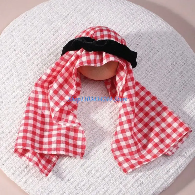 ثوب طويل مريح وإغلاق سلس وعمامة مربعة لحديثي الولادة