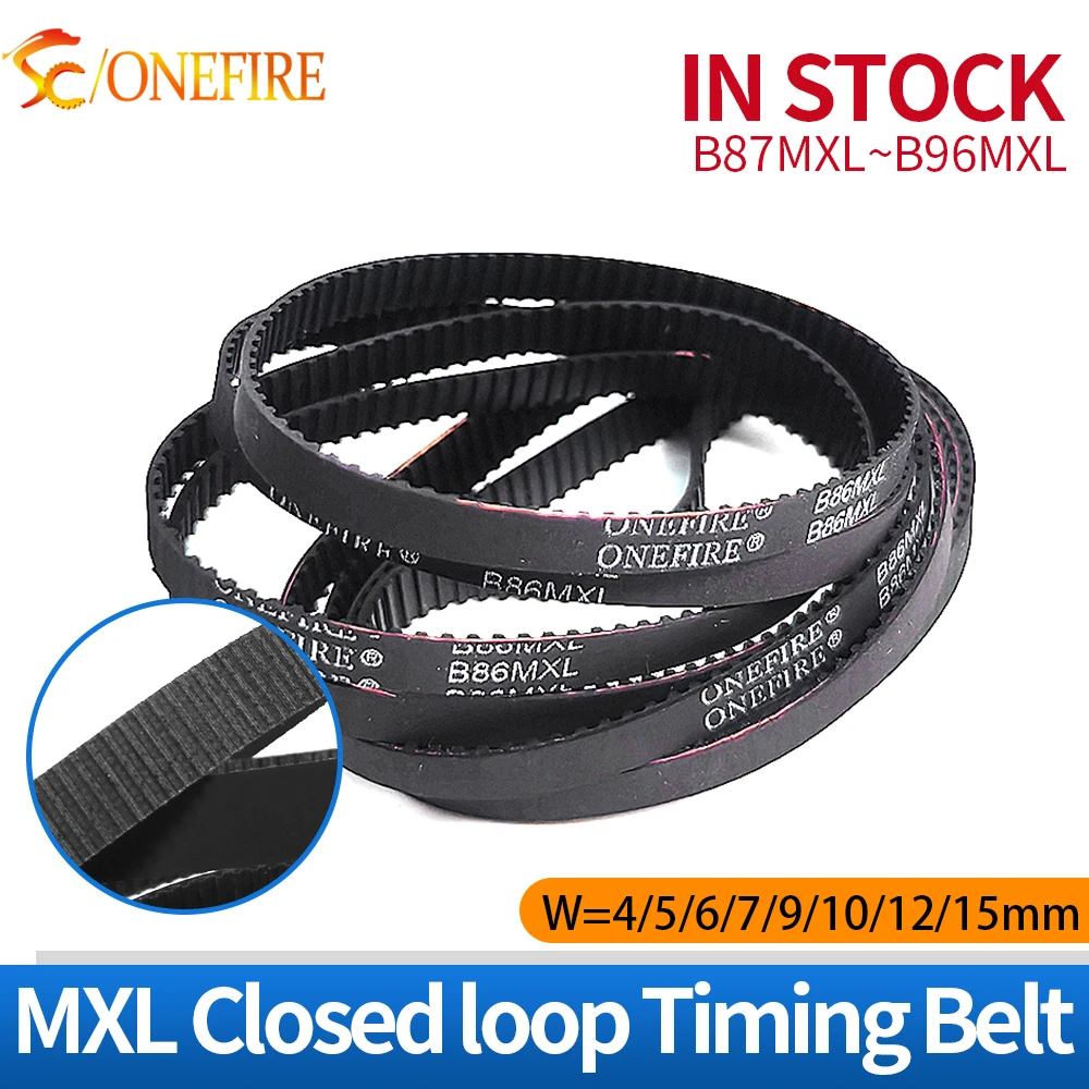 MXL Timing Belt B87MXL to B96MXL MXL Synchronous Belt Width 4/5/6/7/9/10/12/15mm Closed Loop Drive Belt MXL Rubber Timing Belt