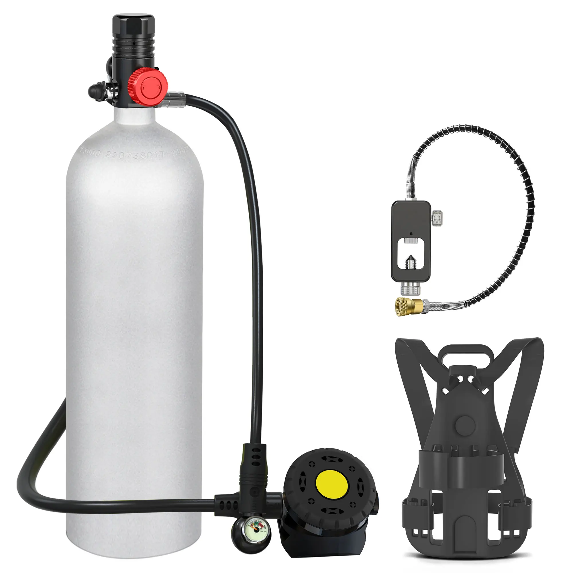 TAIITONEE-duikzuurstofcilinder, 4L, 35-40 minuten, ademhalingsapparaat voor onderwaterademhaling
