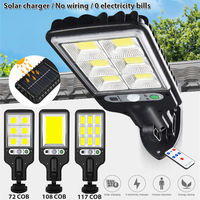 18/30/72/117/108 Led Solar Light 6000K Outdoor Solar Lamp With 3Light Modes RIR Motion Sensor Street Lamp Garden Patio Path Yard