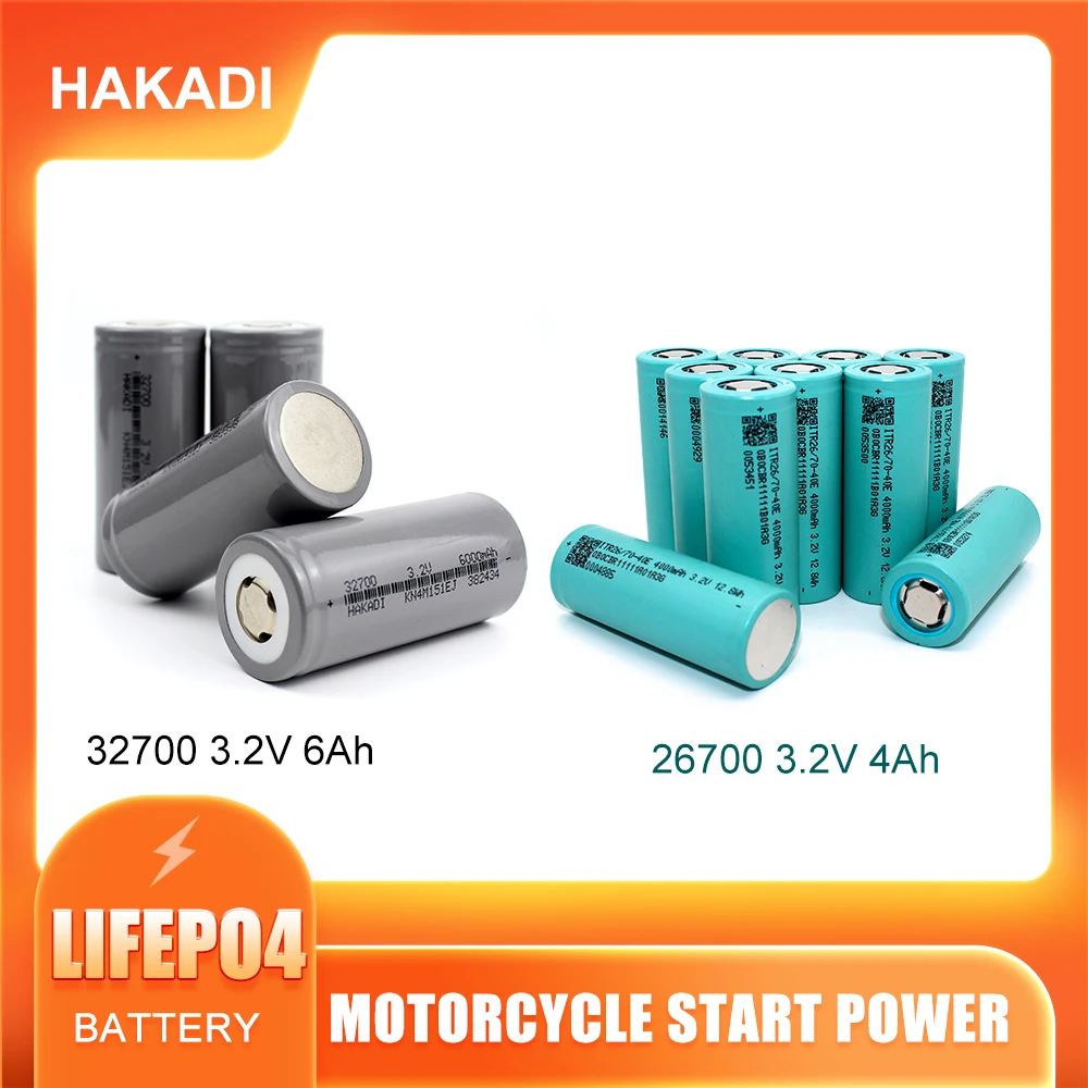 HAKADI 100PCS Lifepo4 Rechargeable Batteries 3.2V 2000mah 3000mah 4000mah 6000mah  Cell For DIY Power Bank Solar Energy Storage