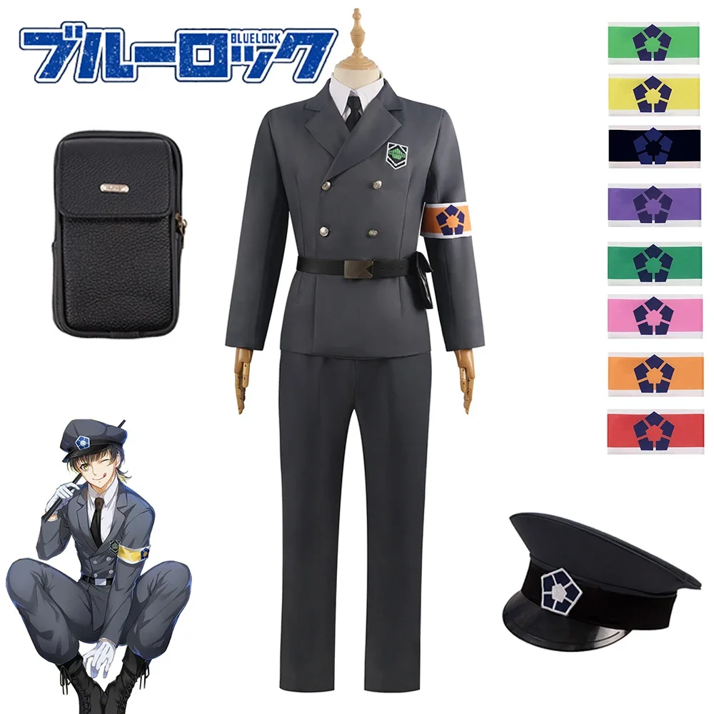 Isagi Yoichi Cosplay Anime Blue Lock Clothes Guard Uniform Chigiri Hyoma Nagi Seishiro Mikage Reo Cosplay Costume Police Uniform