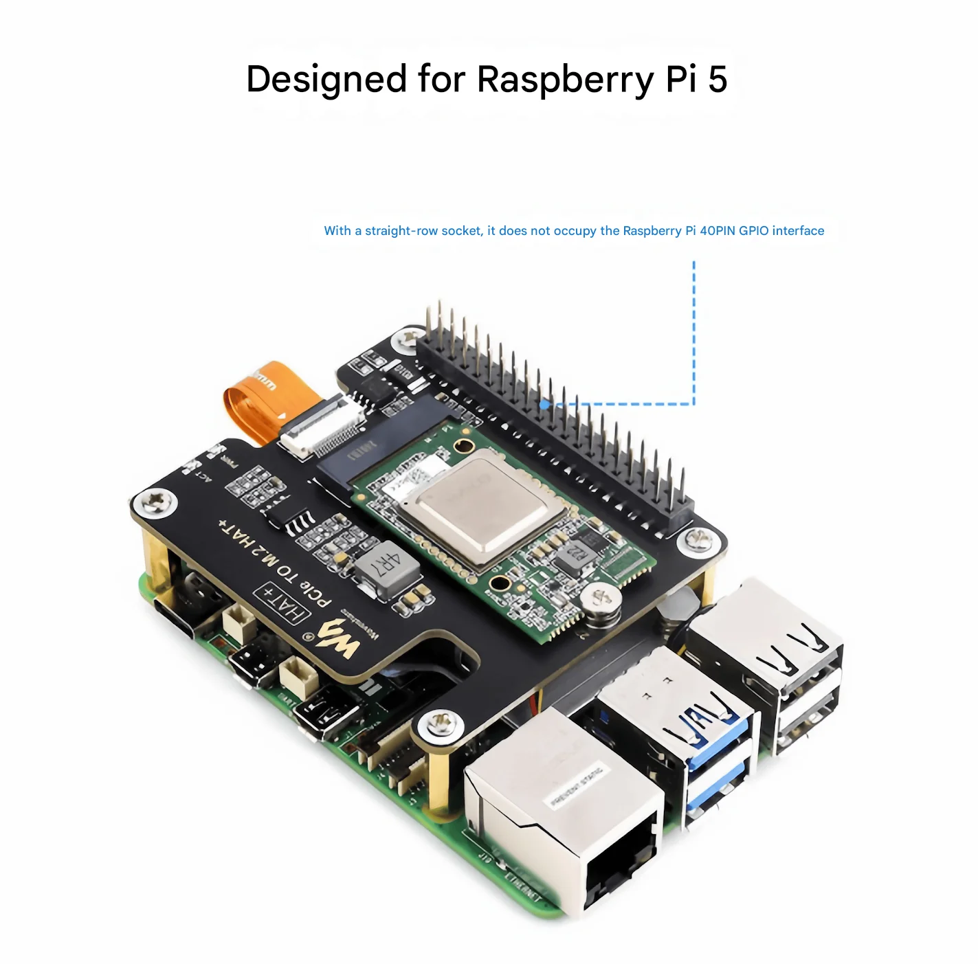 Raspberry Pi 5-го поколения Hailo-8 комплект искусственного интеллекта AI M.2 Key M интерфейс 26TOPS вычислительная мощность