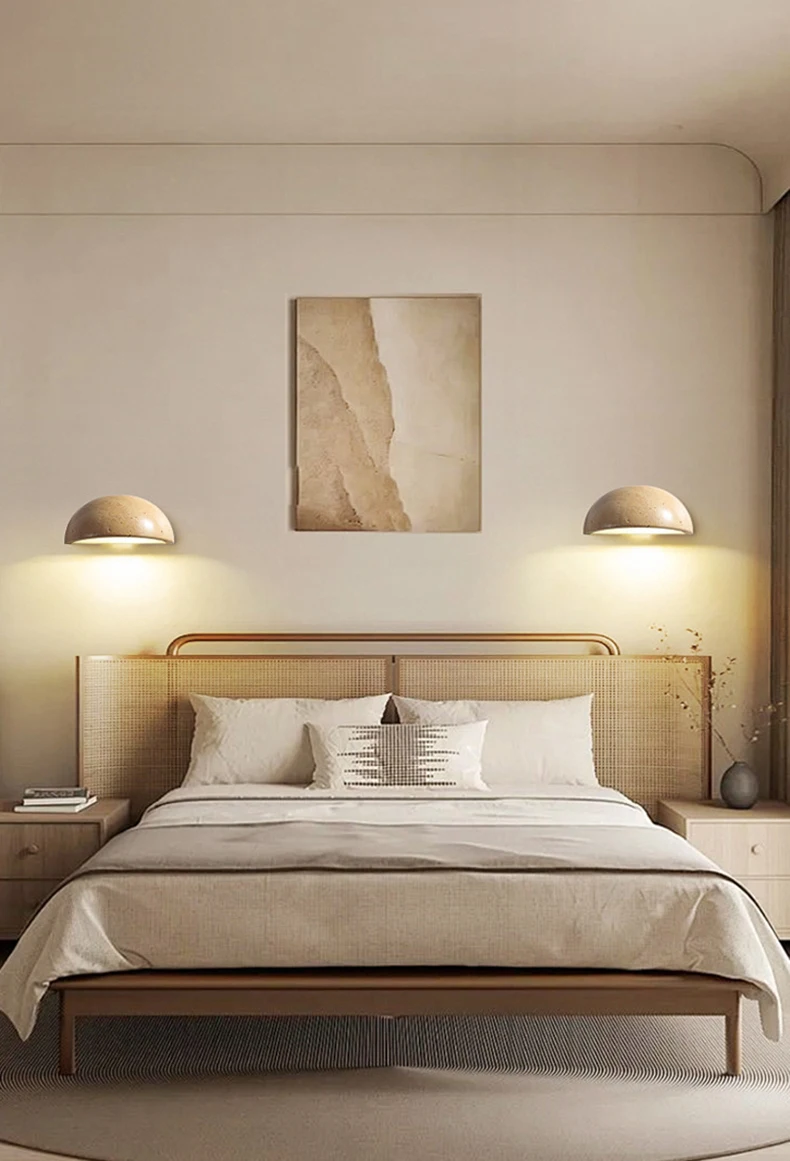 Mini LED Wall Light Natural Stone Sconce