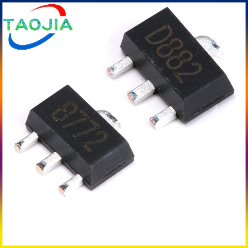 20PCS 2SB772 B772 SOT-89 2SD882 D882 2SA1013 2SB1132 2SB1188 2SB1386 2SC2383 2SC2655 2SC3357 2SC4672 2SC2873 2SA1797 SOT89