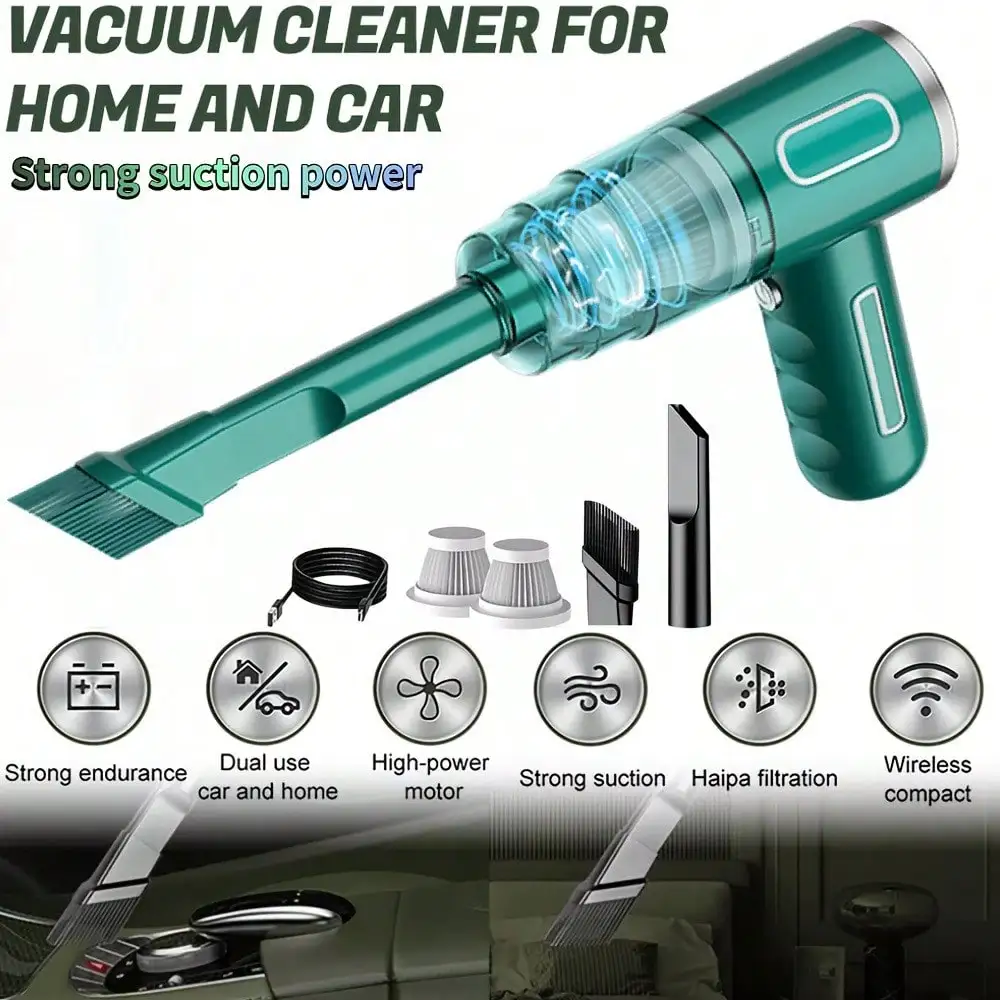 2-In-1 Cordless Handheld Vacuum (5000Pa): USB Charging, For Car/Home/Office/Computer Cleaning