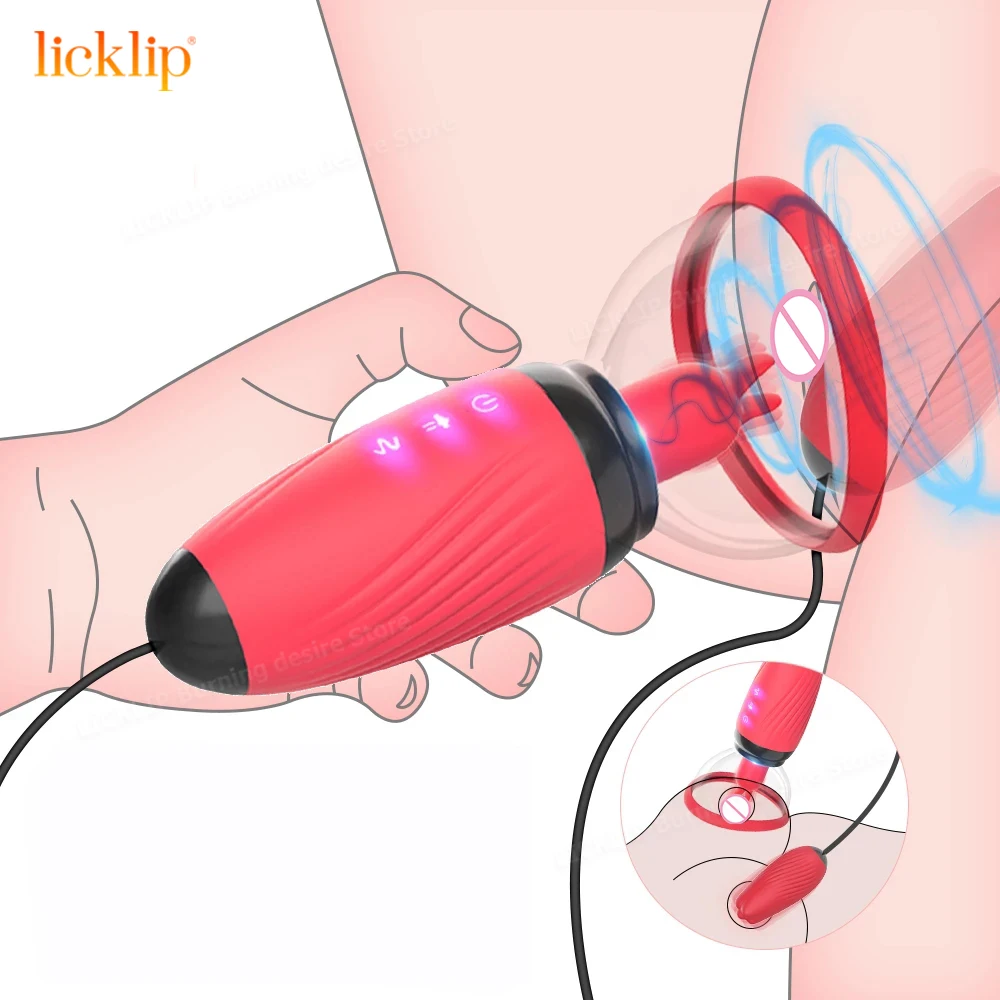 LICKLIP Clit Sucker Tongue Vibrator Nipples Vacuum Stimulator Orgasm Sex Toys Sucking for Women Female Masturbation