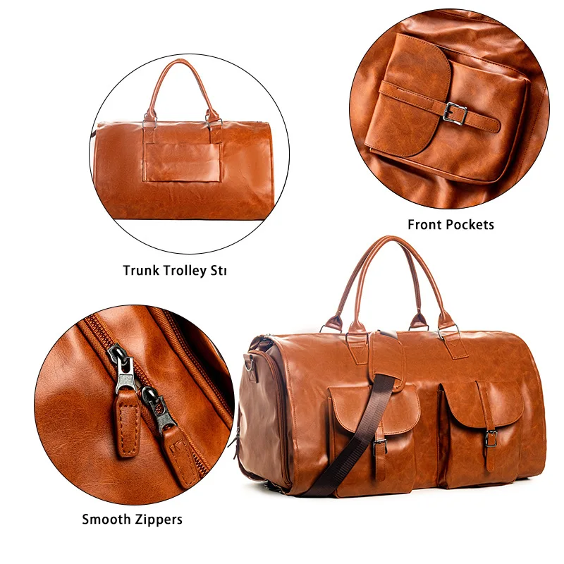 Travel Bag Big Large Size Luggage Business Handbag Designer Hanging Convertible Hand Carrying PU Leather Solid Zippers Tote Bags