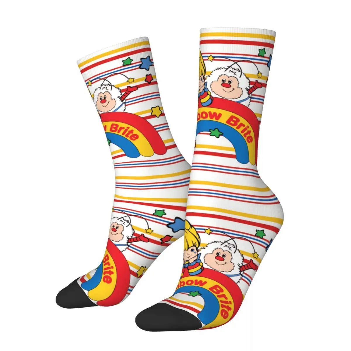 Meias de ciclismo para homens e mulheres, Rainbow Brite, presente de meias, primavera, verão, outono, inverno