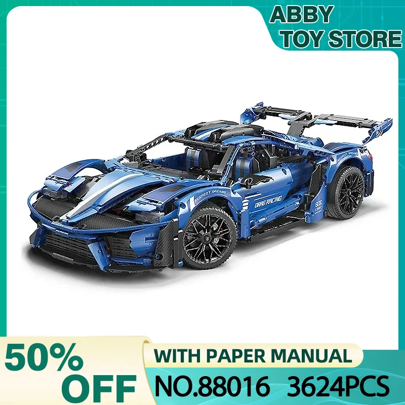 MOYU 88016 MOC Technical 1:8 Ford GT RC Super Sport Car Model Building Blocks Bricks Puzzle Assembly Toy Christmas Gift For Kids