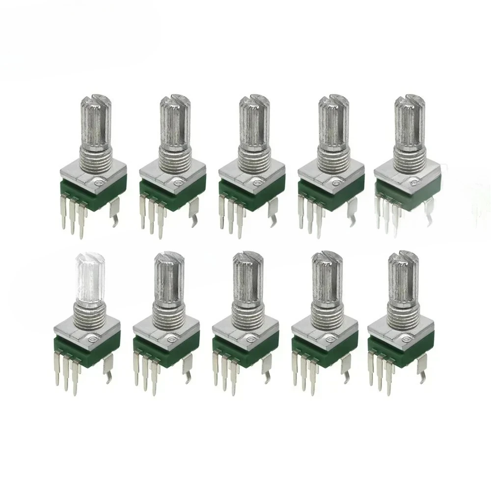 10 قطعة مقياس الجهد الدقيق العمودي وصلة واحدة عرقوب طول 15 مللي متر بدون تروس 3 دبوس B2K B5K B10K B20K B50K B100K B500K B1M