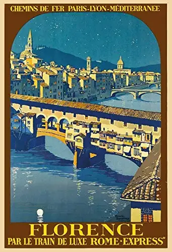 

Florence Rome Theme Metal Tin Sign 8x12 Inch Home Kitchen Travel Decor Retro Tin Sign