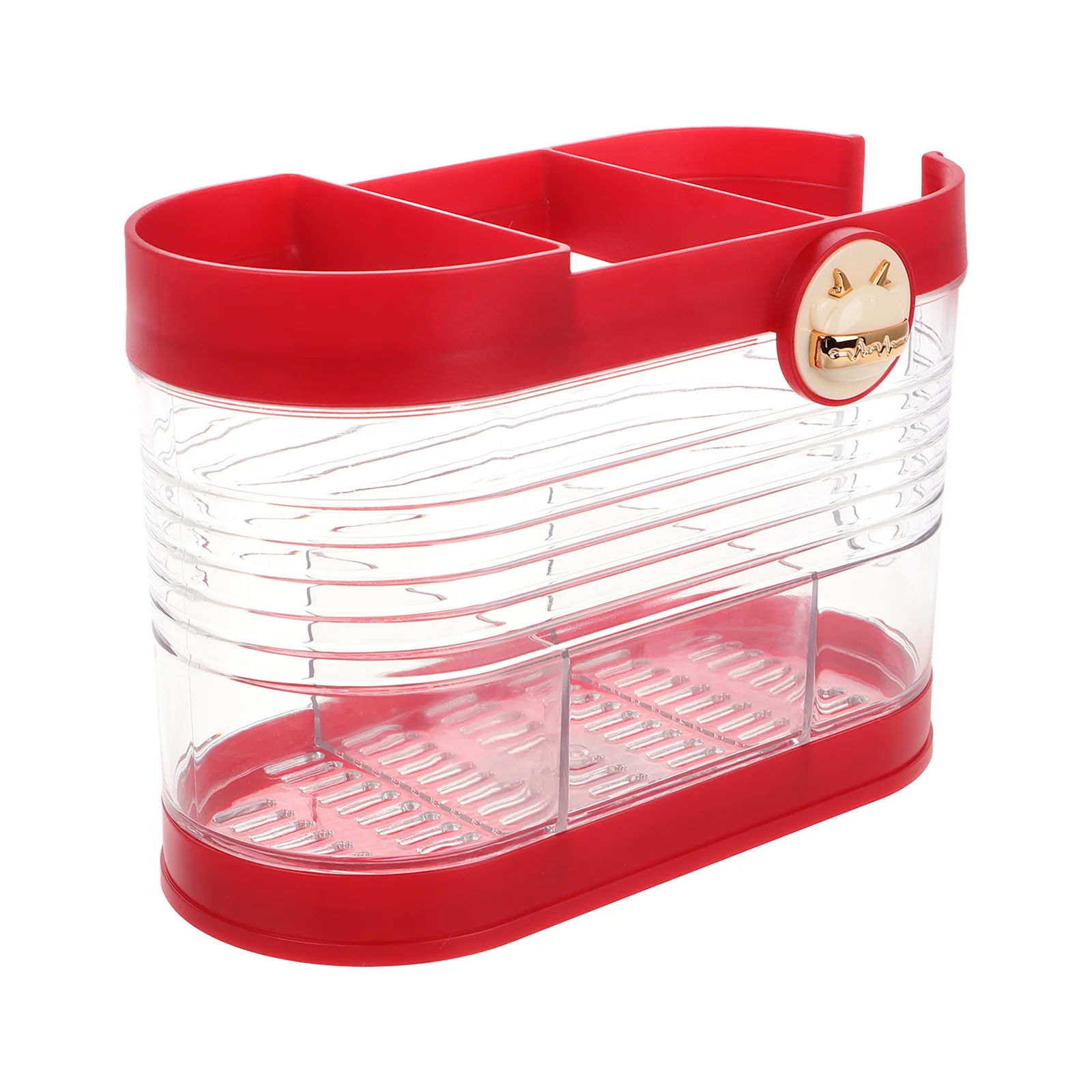 

Compact Gold Vintage Red Utensil Organizer Kitchen Countertop Cutlery Holder Elegant Design Organized Storage Cutlery Holder