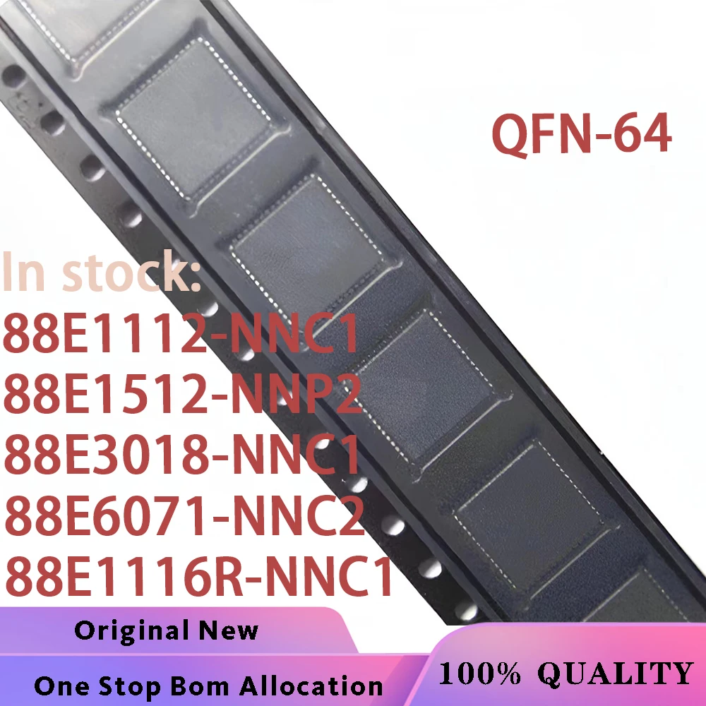 (5-10PCS)100% New 88E1112-NNC1 88E1112 NNC1 88E1512-NNP2 88E3018-NNC1 88E6071-NNC2 88E1116R-NNC1 QFN-64 IC bga Chipset