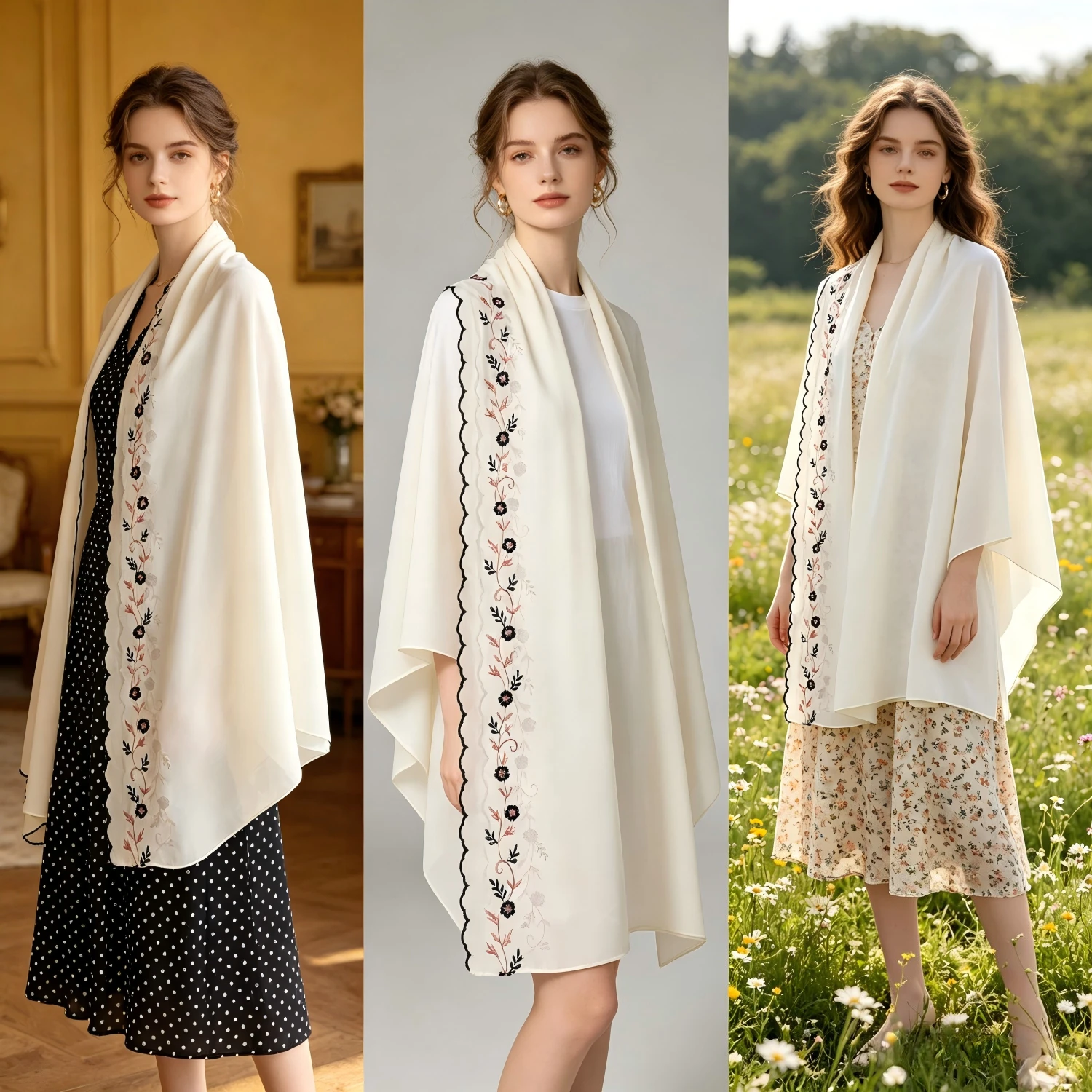 1 piece chiffon embroidered wavy edge yarn, summer breathable decorative yarn, Malaysian bag head long yarn, yarn