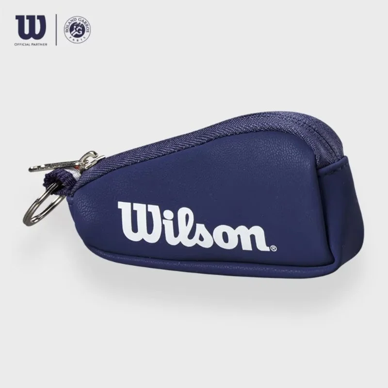 Wilson 2024 Mini Key Bag French Open White Handheld Mini Tennis Key Pack Collection Exquisite Keychain Storage Bag