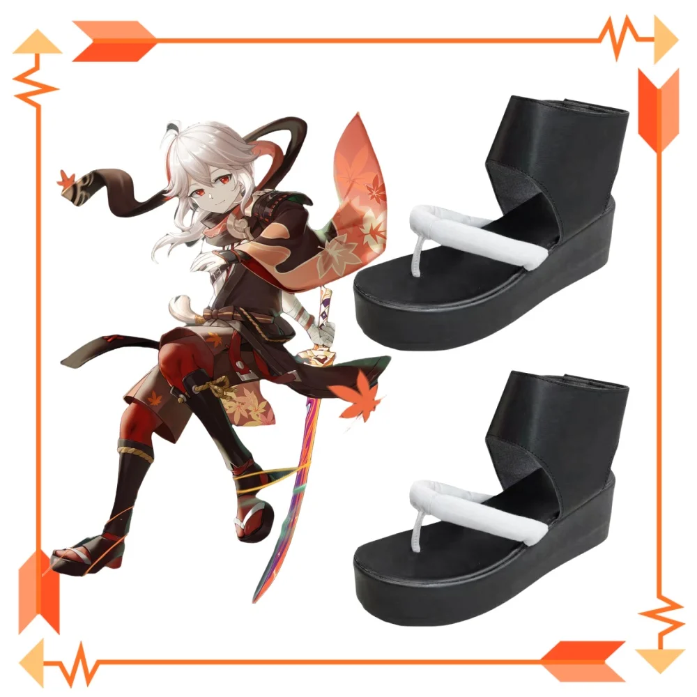 Kaedehara Kazuha Shoe Cosplay Genshin Game Impact Footwear Halloween Carnival Party Shoes Anime